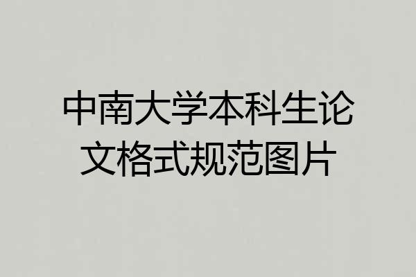 中南大学本科生论文格式规范图片