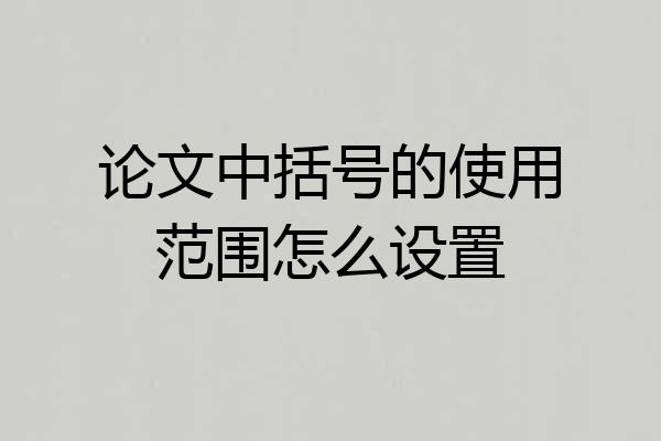 论文中括号的使用范围怎么设置