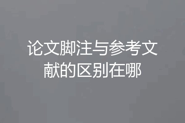 论文脚注与参考文献的区别在哪