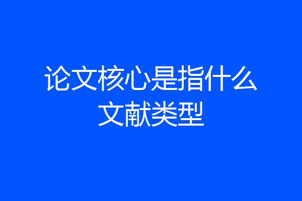 论文核心是指什么文献类型