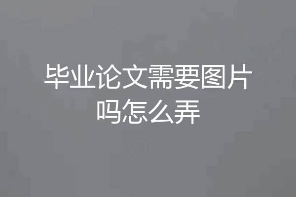 毕业论文需要图片吗怎么弄