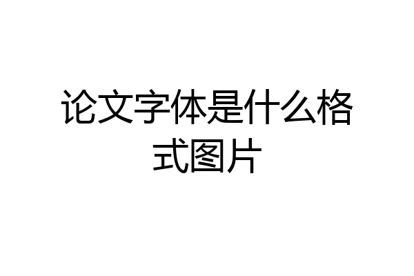 论文字体是什么格式图片