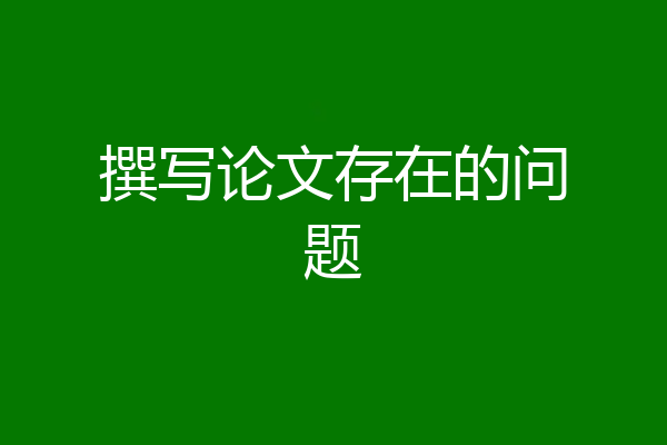 撰写论文存在的问题