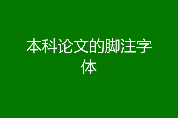 本科论文的脚注字体