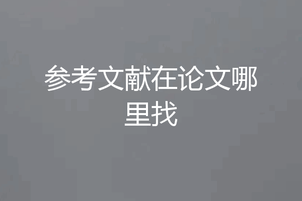 参考文献在论文哪里找
