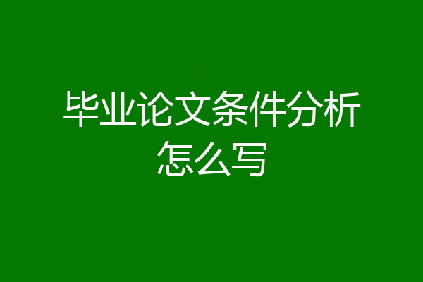 毕业论文条件分析怎么写