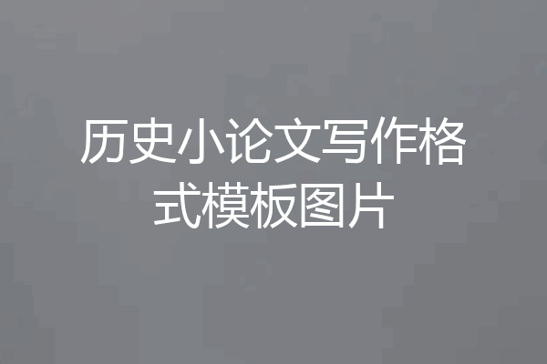 历史小论文写作格式模板图片