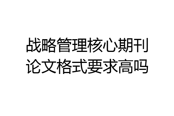 战略管理核心期刊论文格式要求高吗