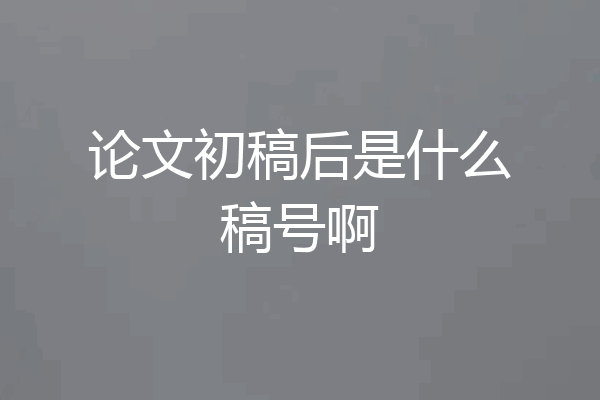 论文初稿后是什么稿号啊