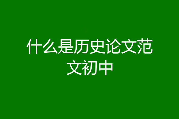 什么是历史论文范文初中