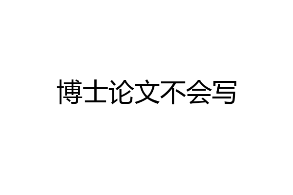 博士论文不会写
