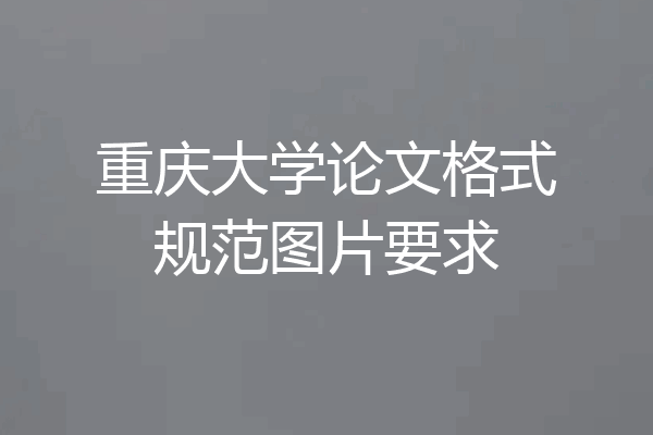 重庆大学论文格式规范图片要求