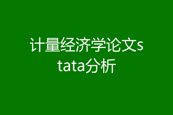 计量经济学论文stata分析