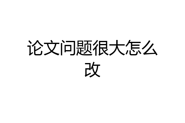 论文问题很大怎么改