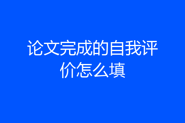 论文完成的自我评价怎么填