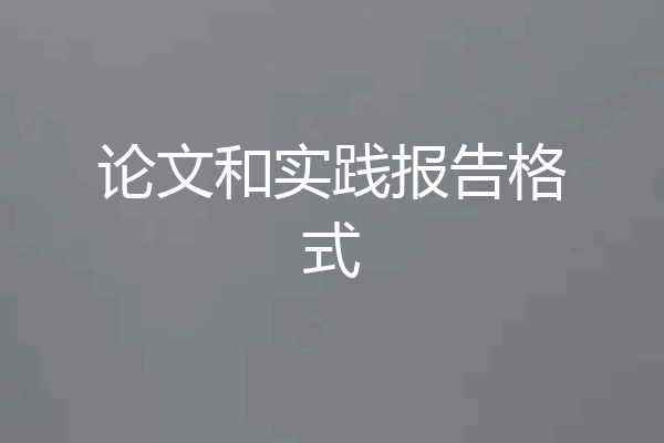 论文和实践报告格式