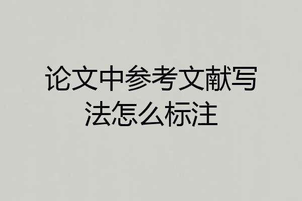论文中参考文献写法怎么标注