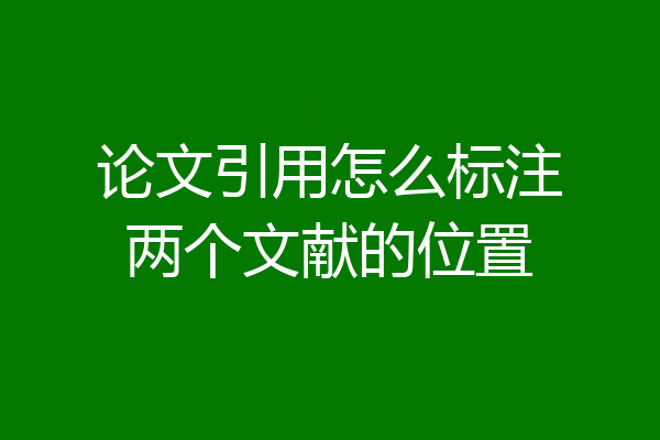 论文引用怎么标注两个文献的位置