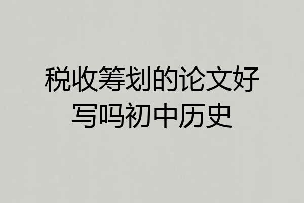 税收筹划的论文好写吗初中历史
