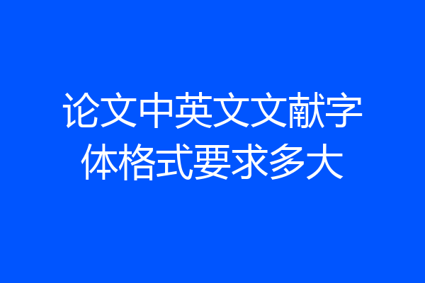 论文中英文文献字体格式要求多大
