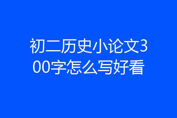 初二历史小论文300字怎么写好看