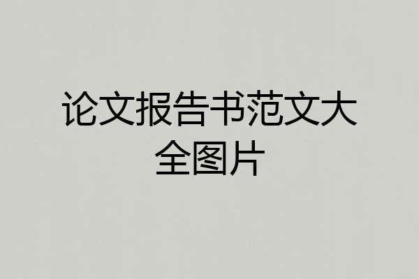 论文报告书范文大全图片