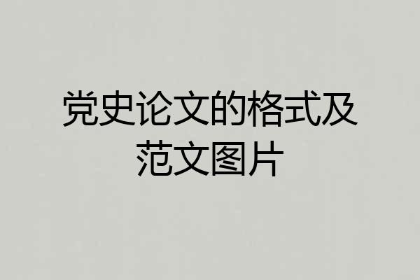 党史论文的格式及范文图片