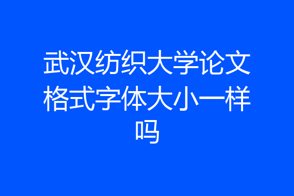 武汉纺织大学论文格式字体大小一样吗