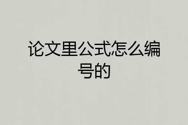论文里公式怎么编号的