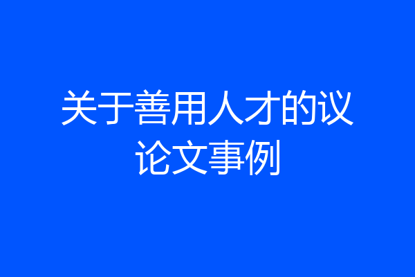 关于善用人才的议论文事例