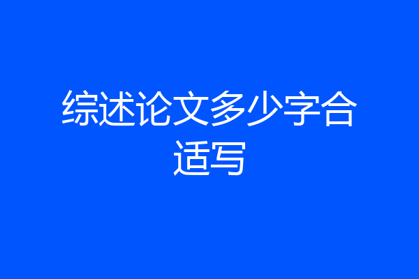 综述论文多少字合适写