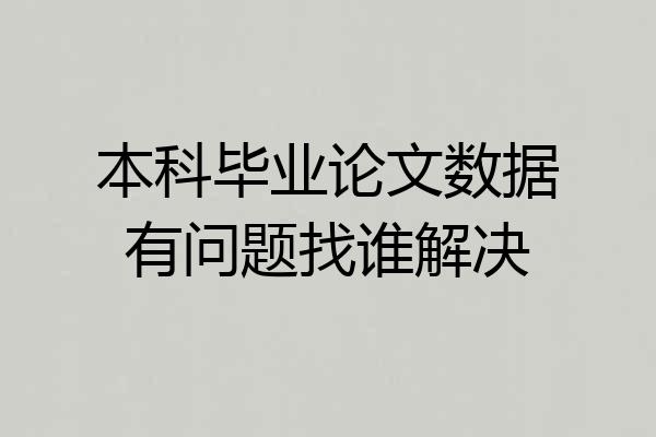 本科毕业论文数据有问题找谁解决