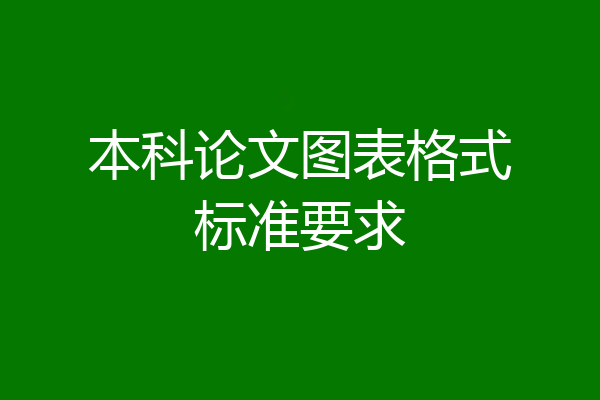 本科论文图表格式标准要求