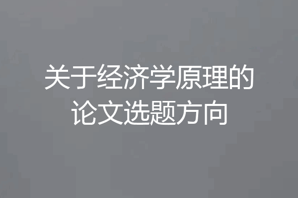 关于经济学原理的论文选题方向