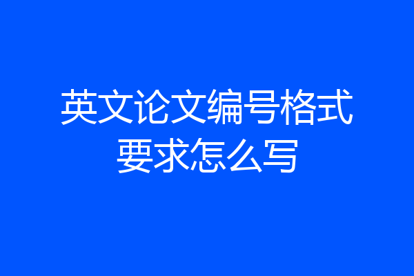 英文论文编号格式要求怎么写