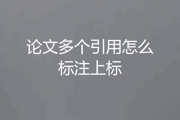 论文多个引用怎么标注上标