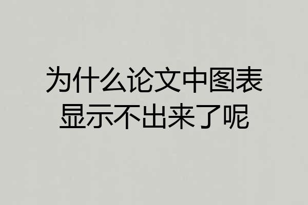 为什么论文中图表显示不出来了呢
