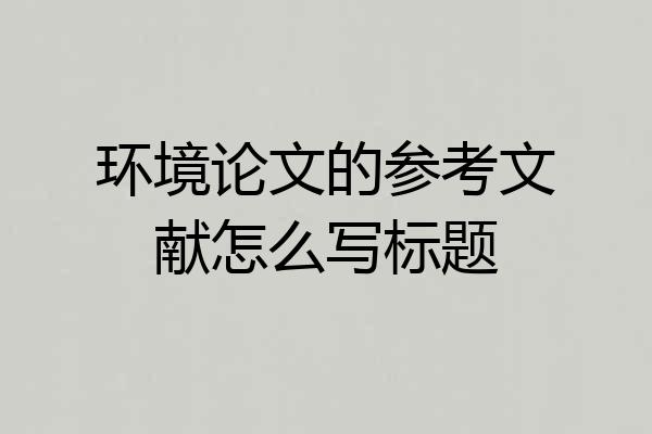 环境论文的参考文献怎么写标题
