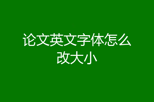 论文英文字体怎么改大小