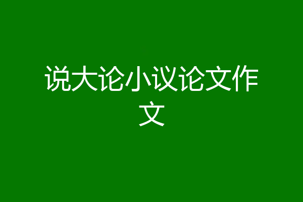 说大论小议论文作文