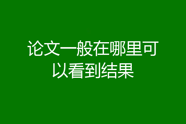 论文一般在哪里可以看到结果