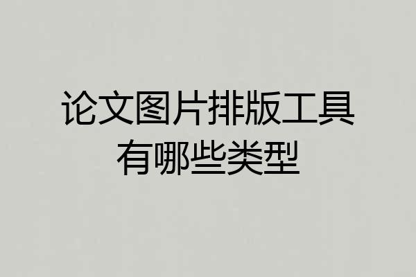 论文图片排版工具有哪些类型