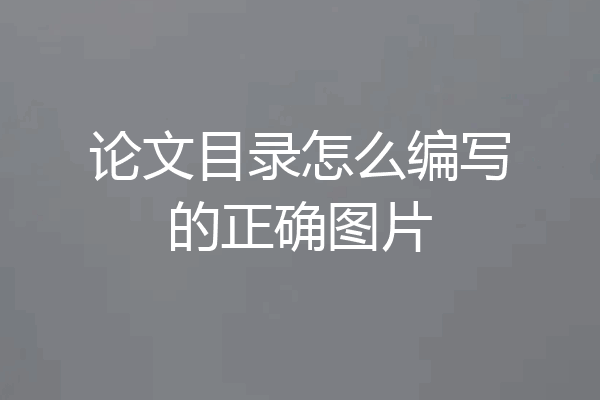 论文目录怎么编写的正确图片