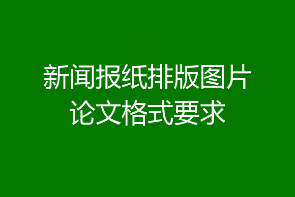 新闻报纸排版图片论文格式要求