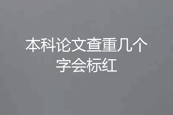 本科论文查重几个字会标红