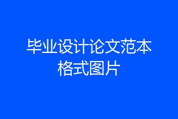 毕业设计论文范本格式图片