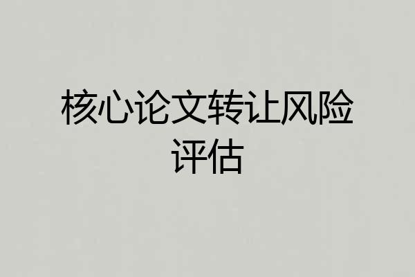 核心论文转让风险评估