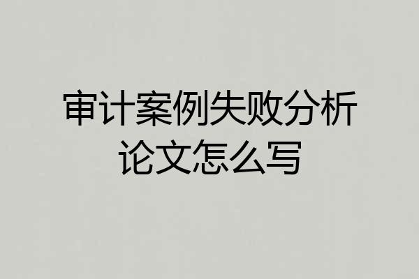 审计案例失败分析论文怎么写