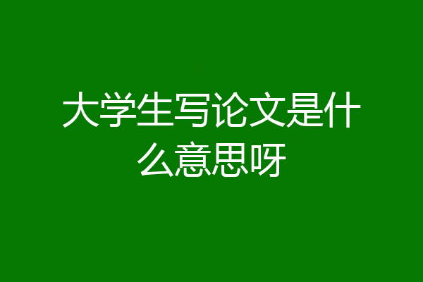 大学生写论文是什么意思呀