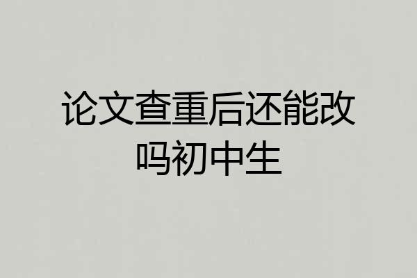 论文查重后还能改吗初中生
